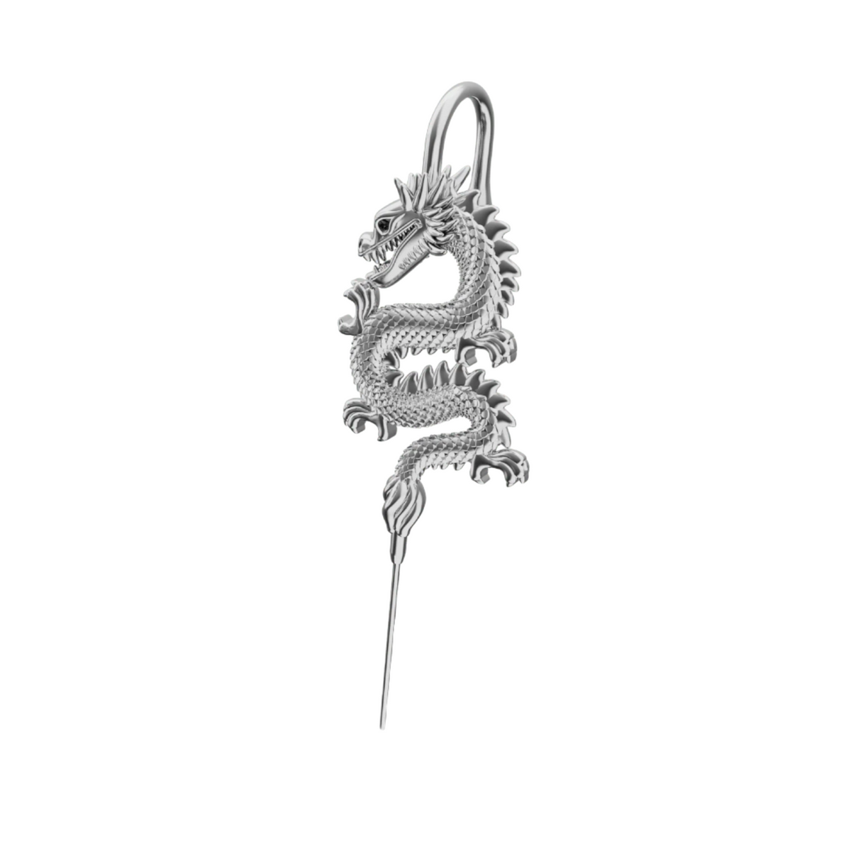 Tianlong 天龙 ear cuff in silver, single
