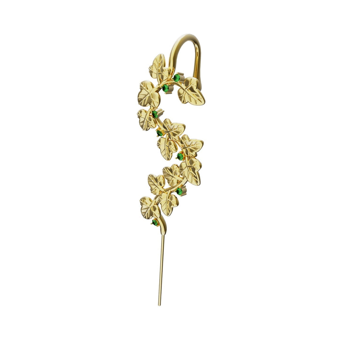 Creeping Ivy ear cuff in gold, single