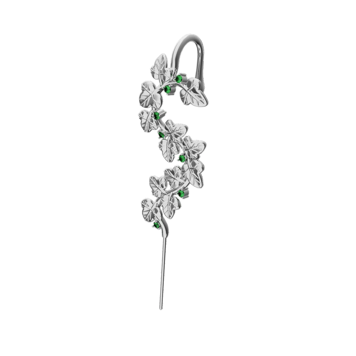Creeping Ivy ear cuff in silver, single