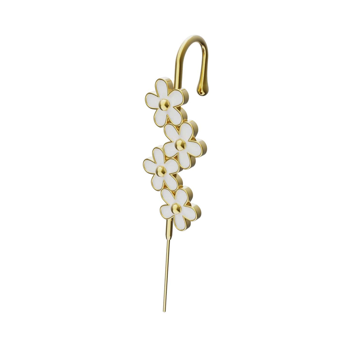Daisy Flower ear cuff in gold, single