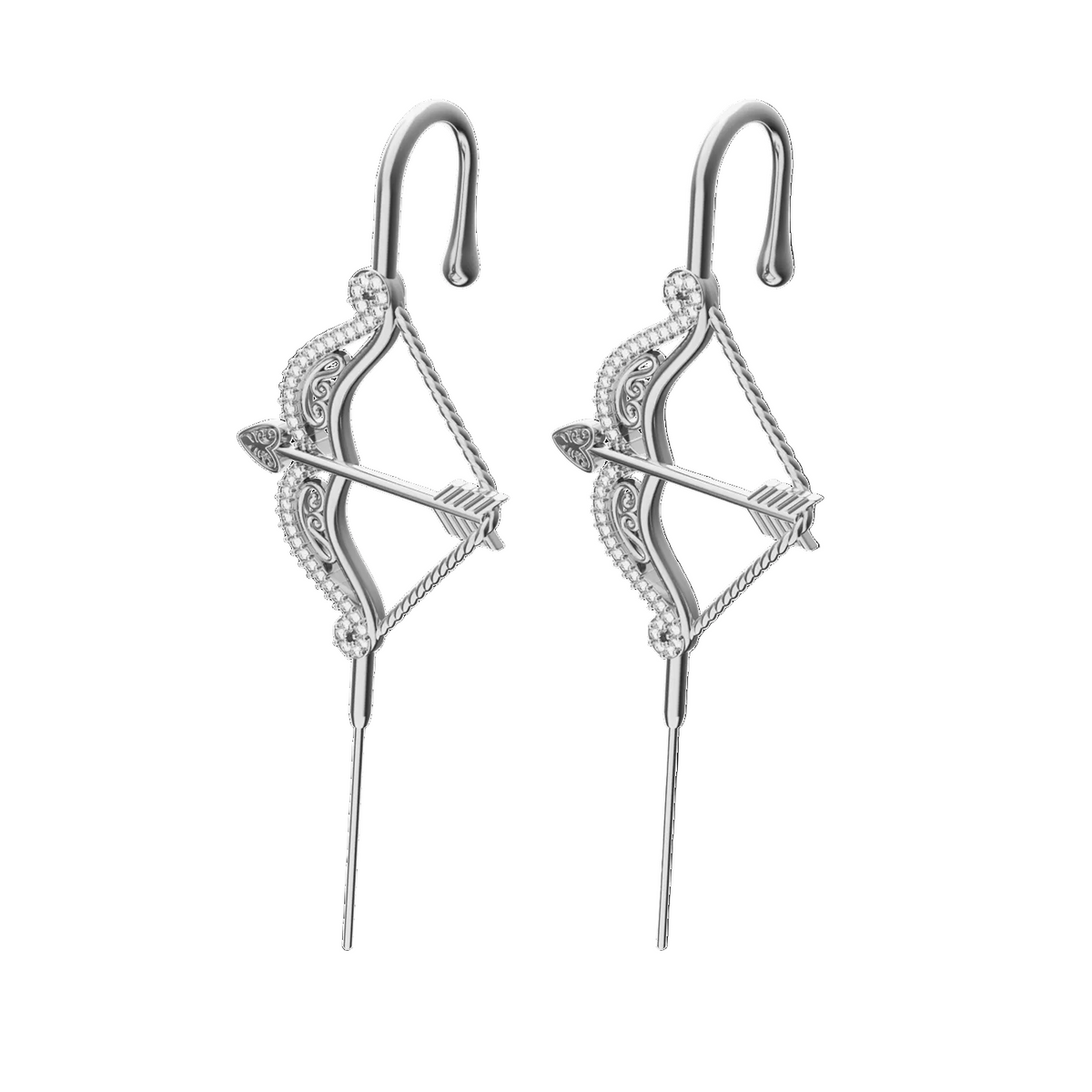Divine Strike ear cuffs in silver, a pair
