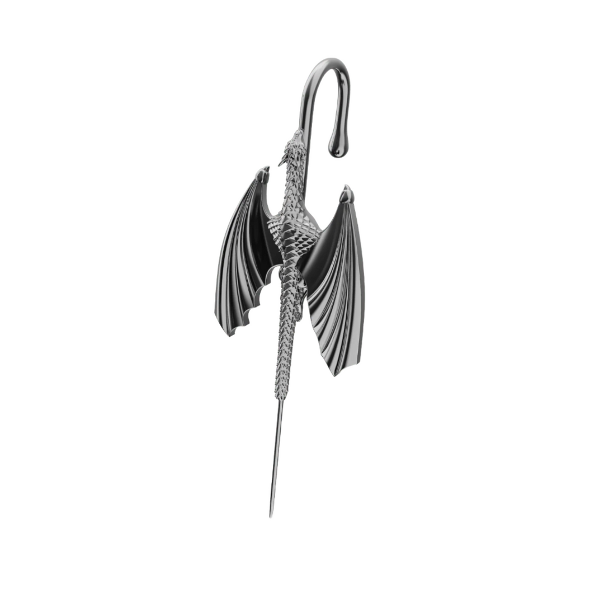 Stormscale ear cuff in black, single