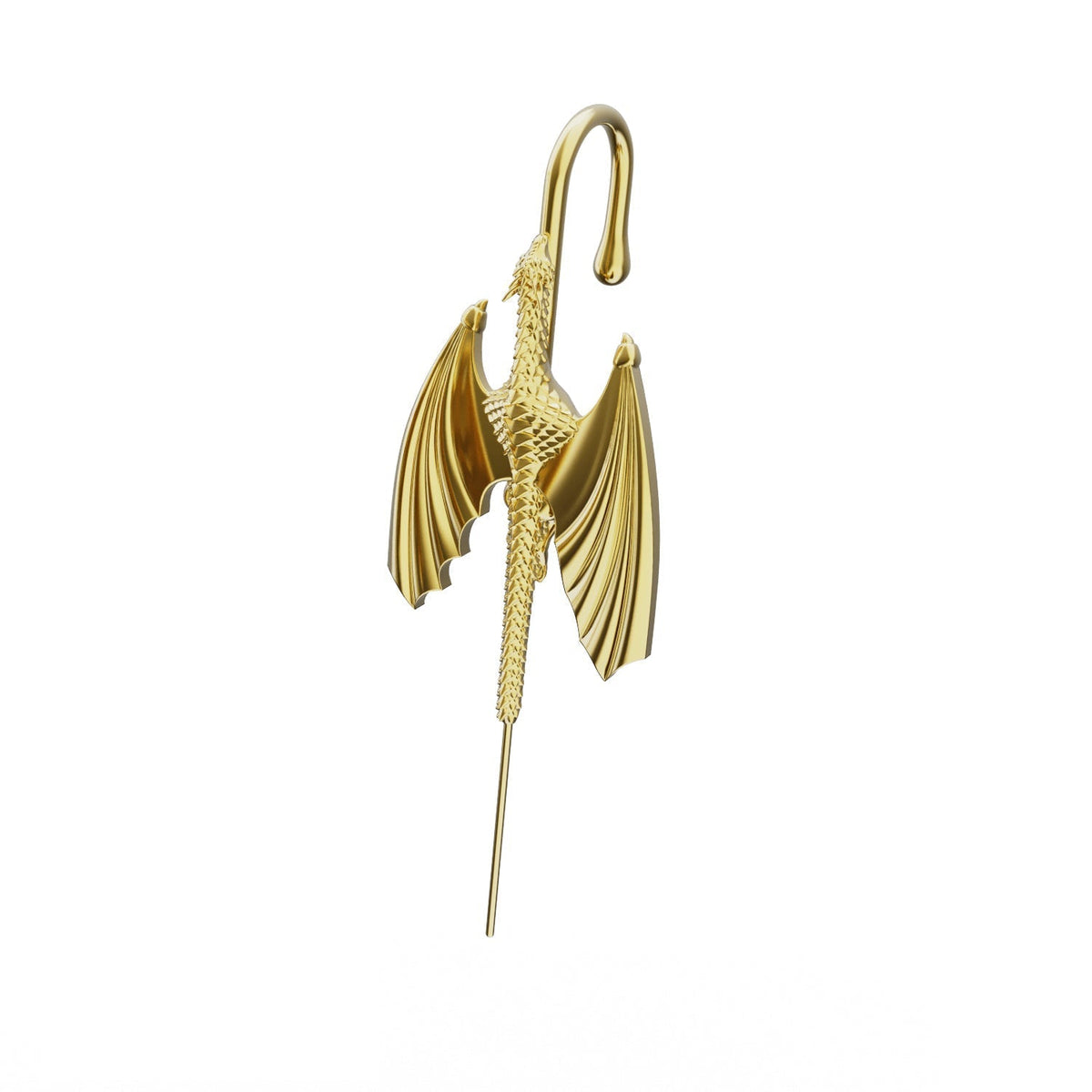 Stormscale ear cuff in gold, single