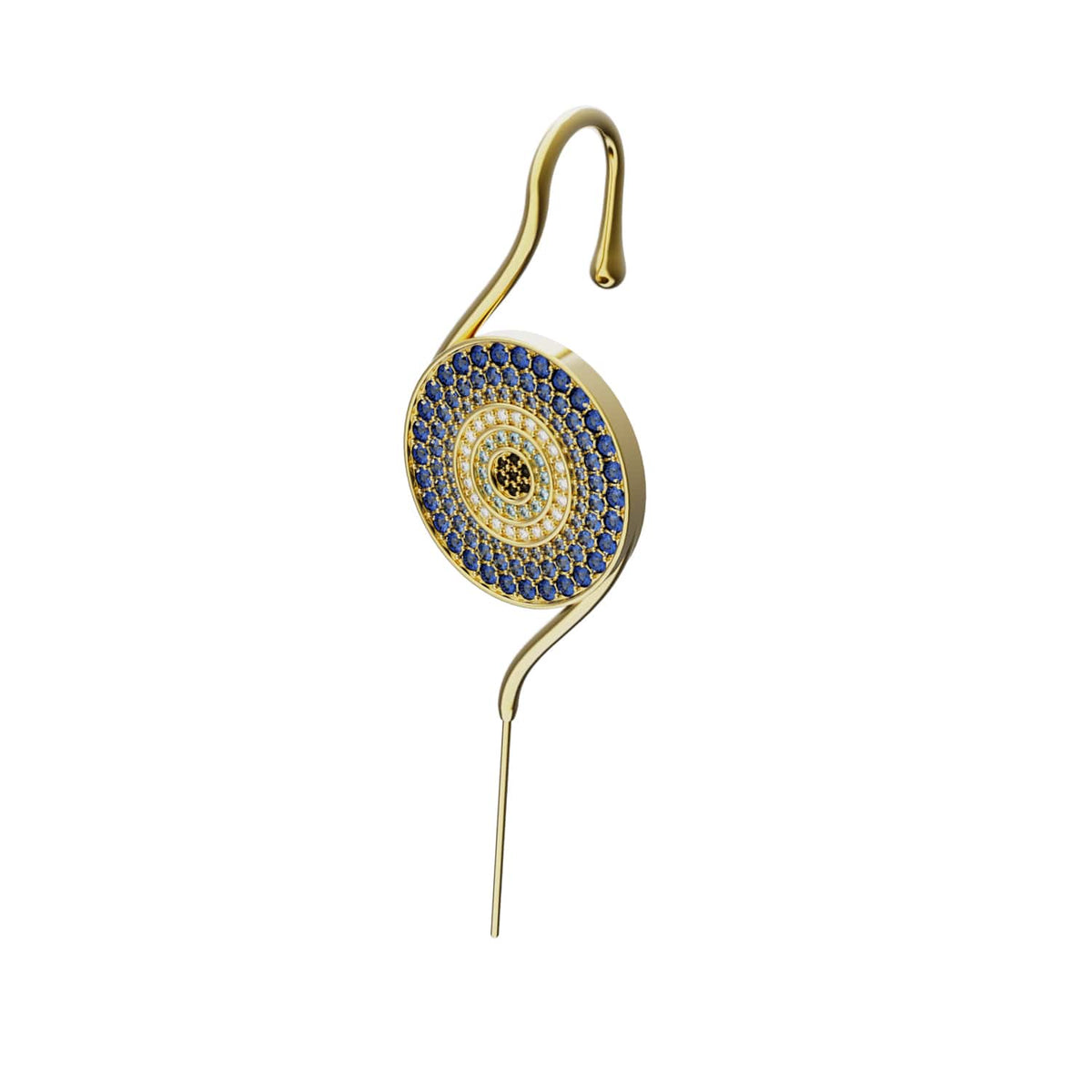Evil Eye ear cuff in gold, single
