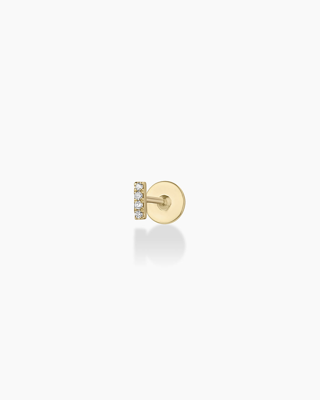 Avaline 14K Diamond Pavé Bar Flat Back Single Stud