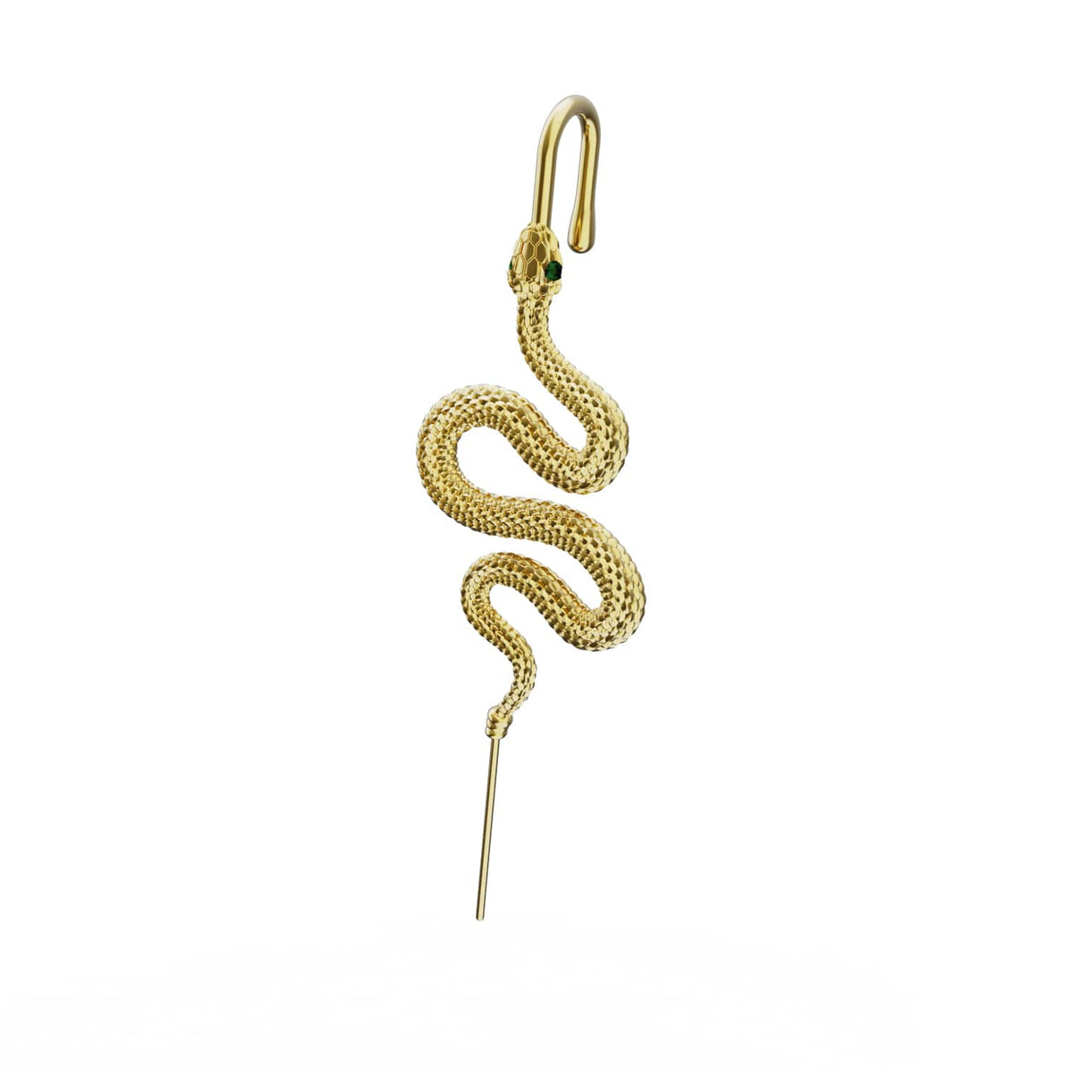 Serpent ear cuff in gold, single