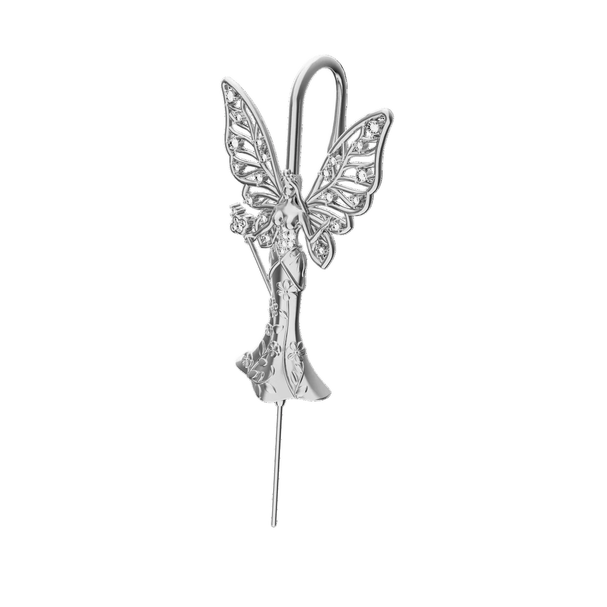 Forrest Fairy ear cuff in silver, single