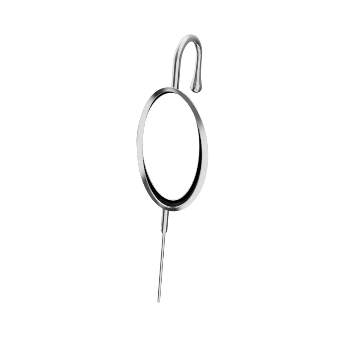 Halo ear cuff in silver, single