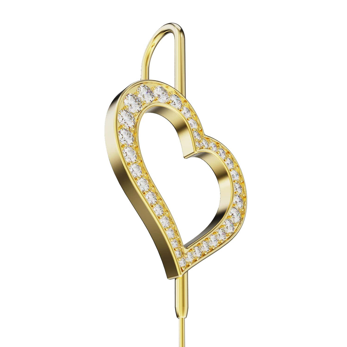 Pure Heart ear cuff in gold, close detail