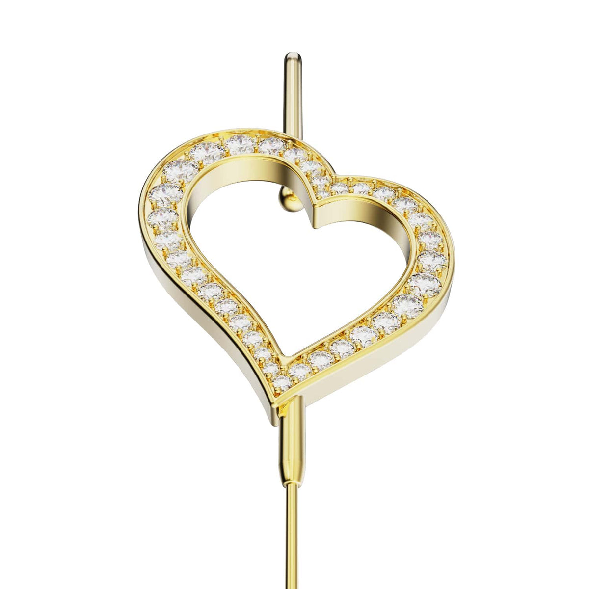 Pure Heart ear cuff in gold, close detail