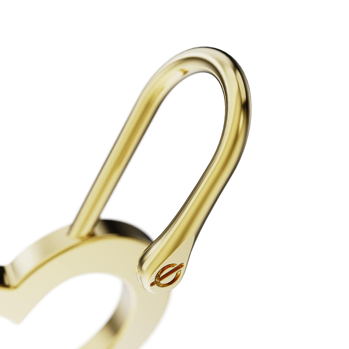 Pure Heart ear cuff in gold, the hook that sits over the ear