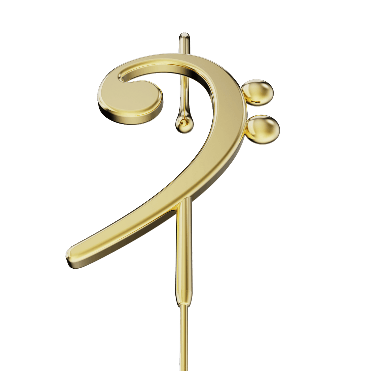 Bass Clef ear cuff, detail of the design
