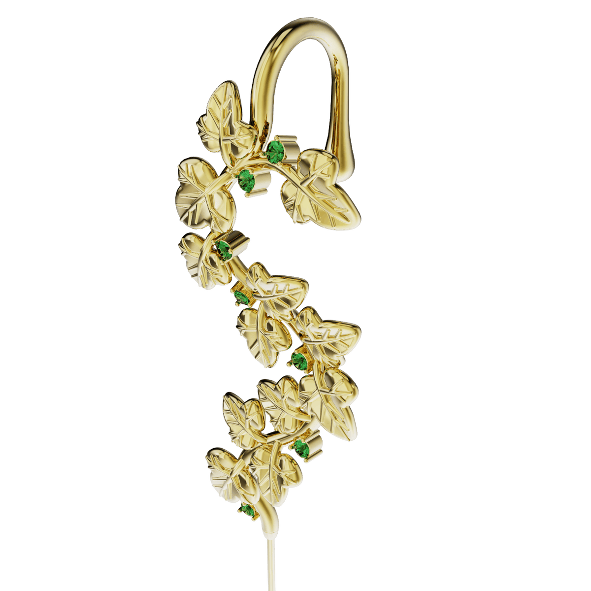 Creeping Ivy ear cuff, detail of the design