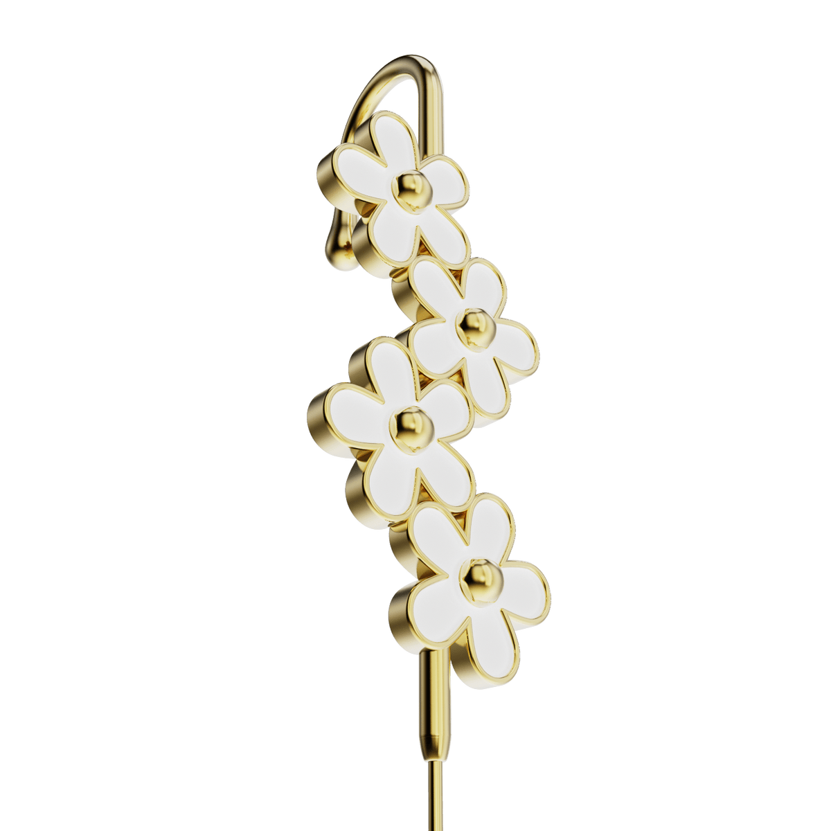 Daisy Flower ear cuff, detail of the design