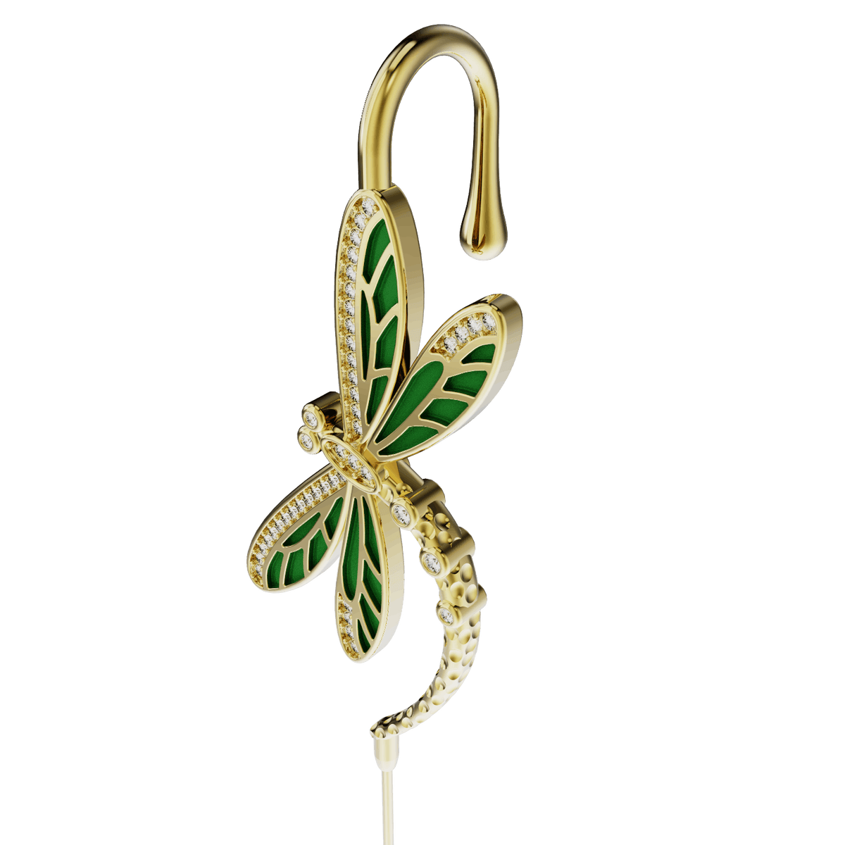 Dragonfly ear cuff, detail of the design