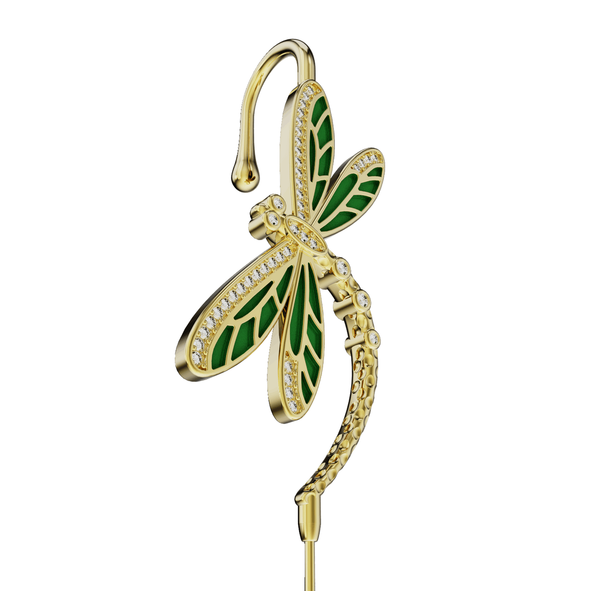 Dragonfly ear cuff, detail of the design