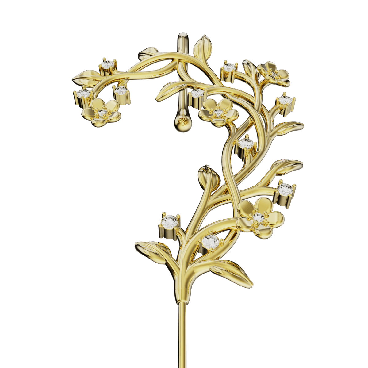 Flourishing ear cuff, detail of the design