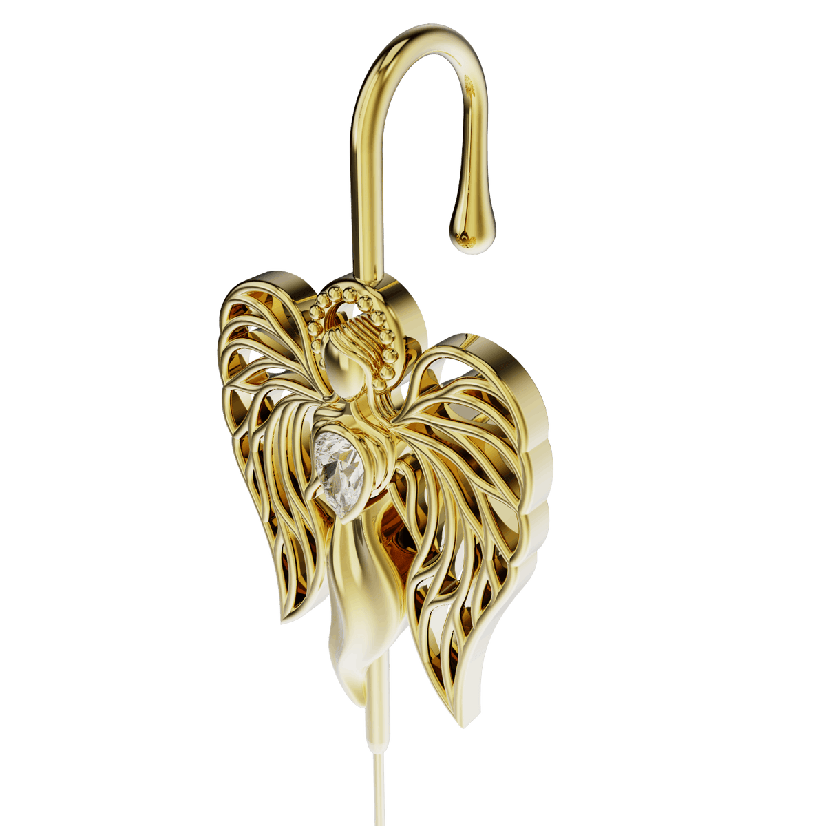 Guardian Angel ear cuff, detail of the design