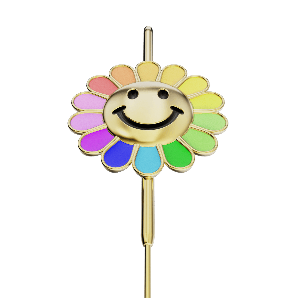 Rainbow Flower ear cuff, detail of the design