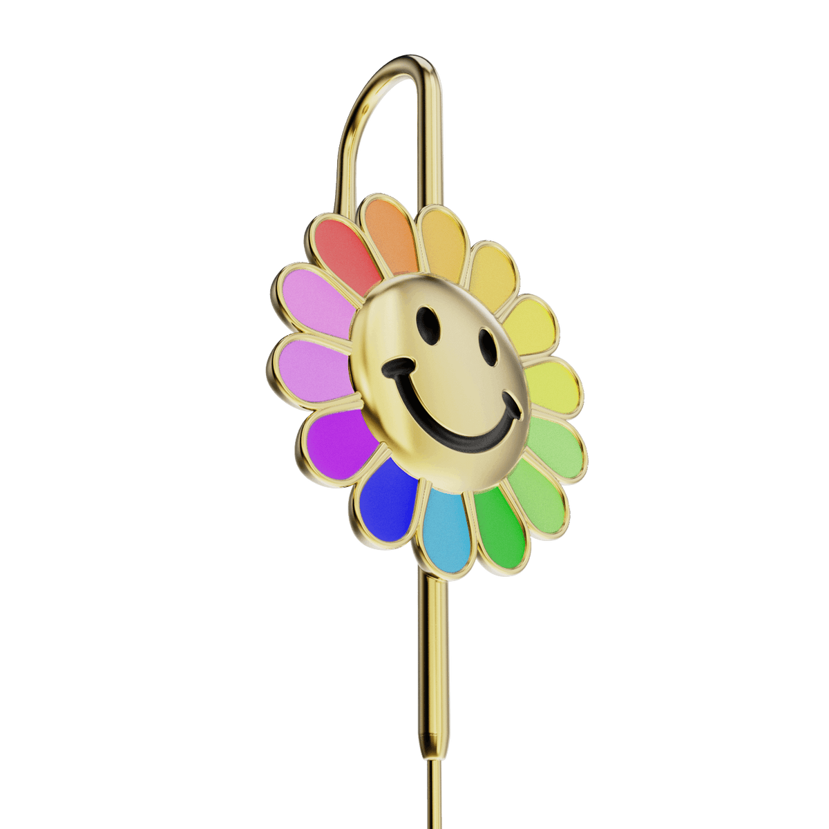 Rainbow Flower ear cuff, detail of the design
