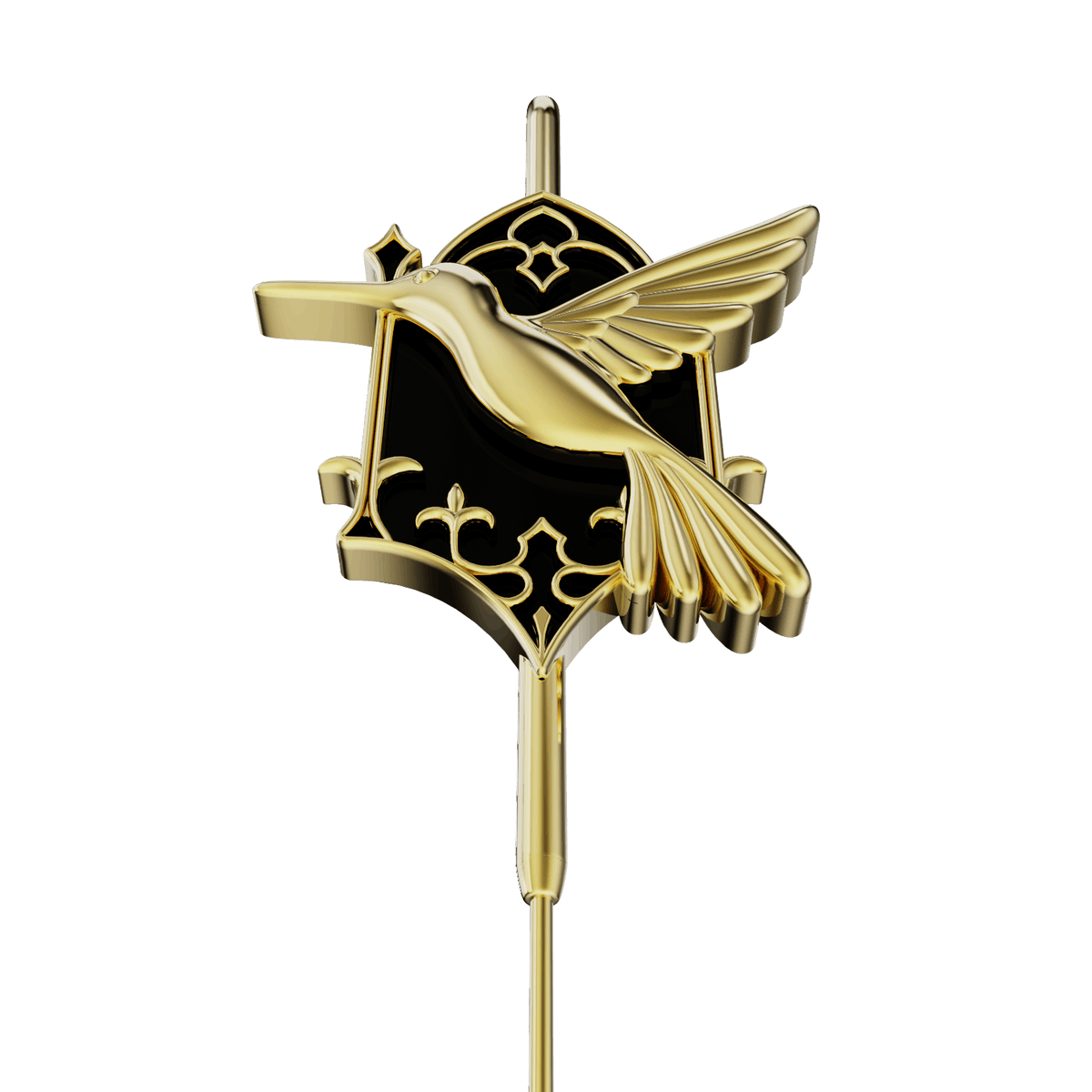 Hummingbird ear cuff, detail of the design