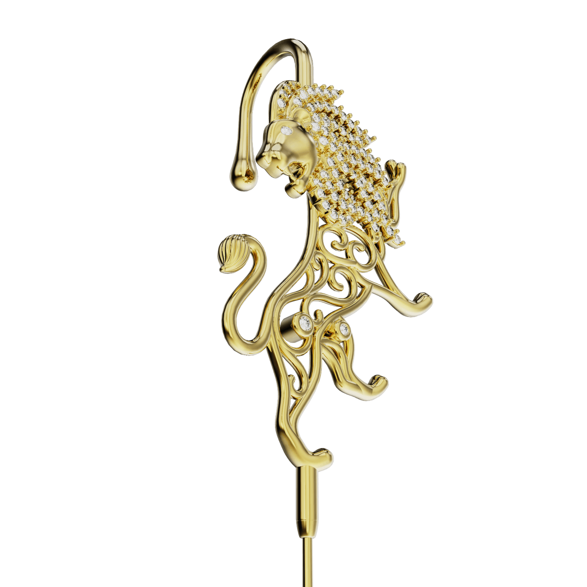 Majestic Lion ear cuff, detail of the design