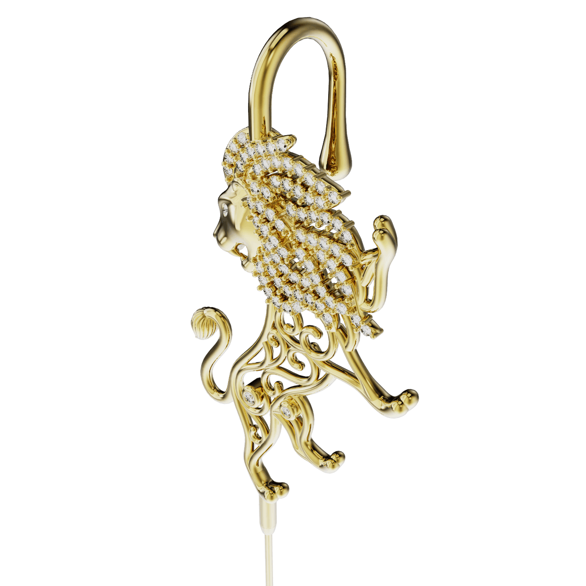 Majestic Lion ear cuff, detail of the design