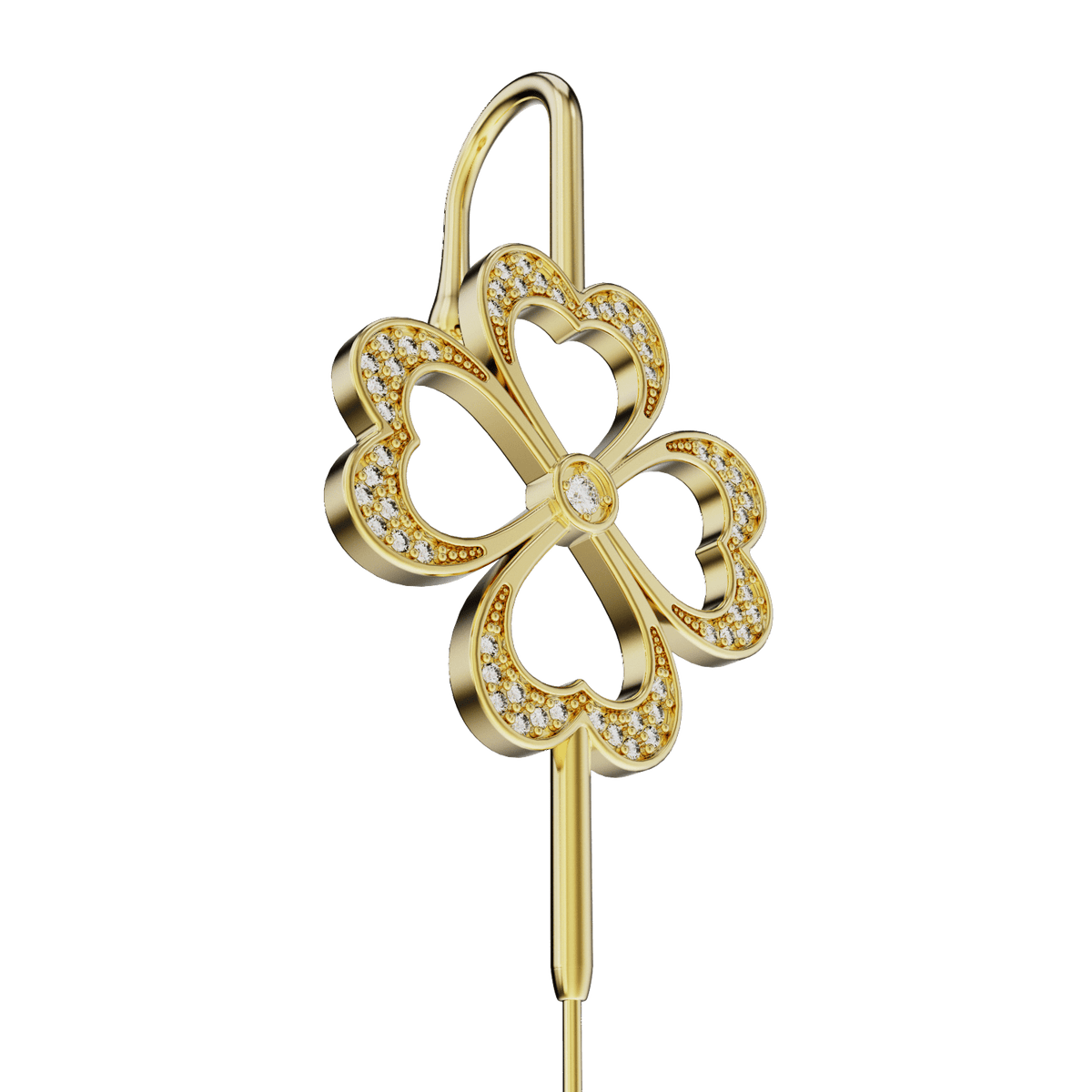 Lucky Clover ear cuff, detail of the design