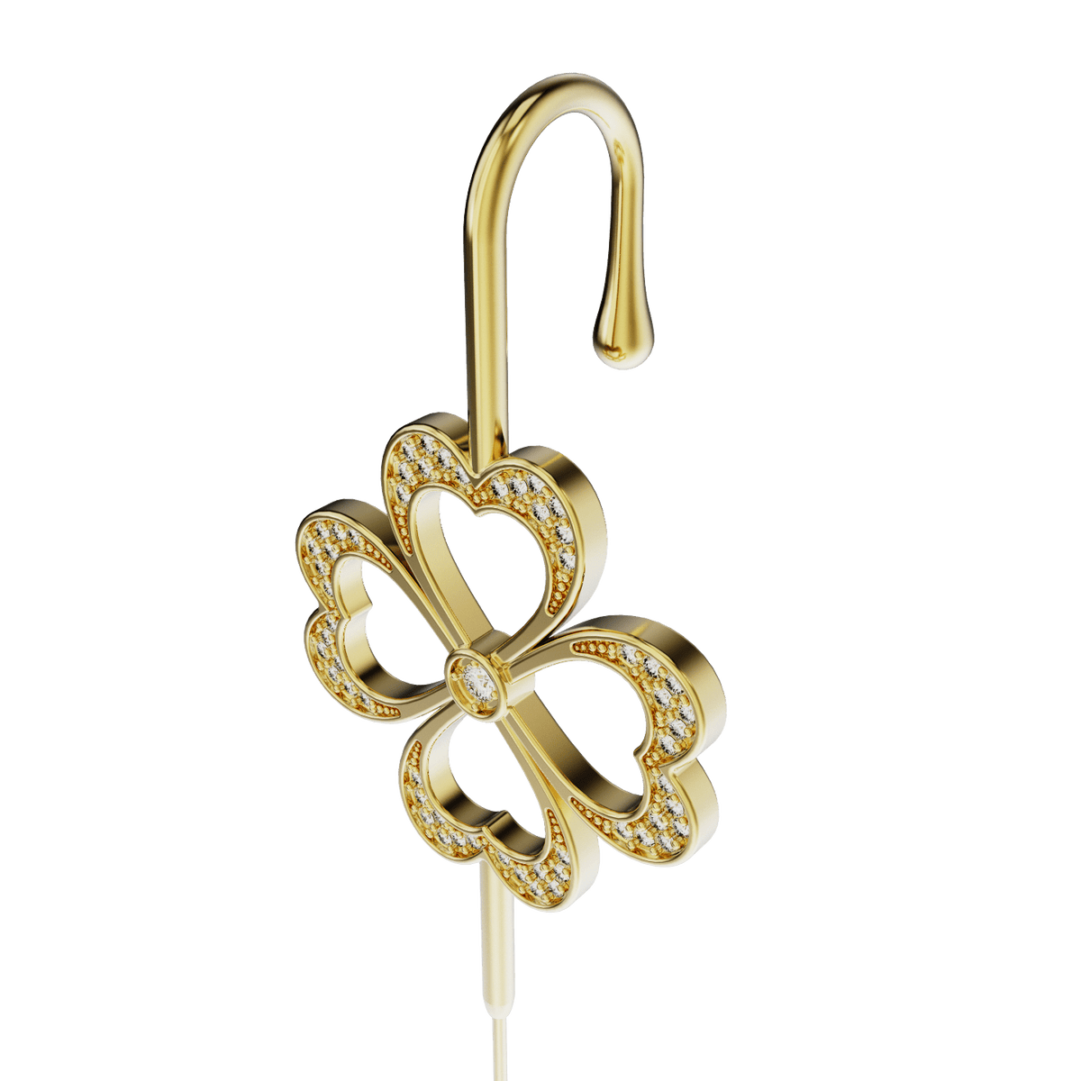 Lucky Clover ear cuff, detail of the design