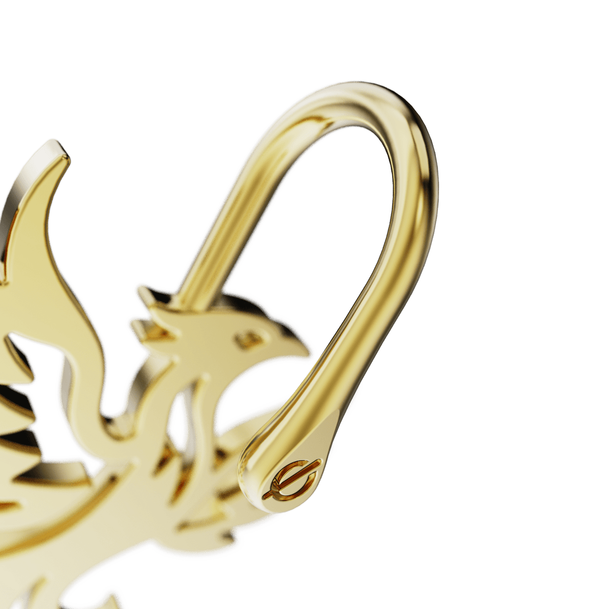 Rising Phoenix ear cuff, detail of the design