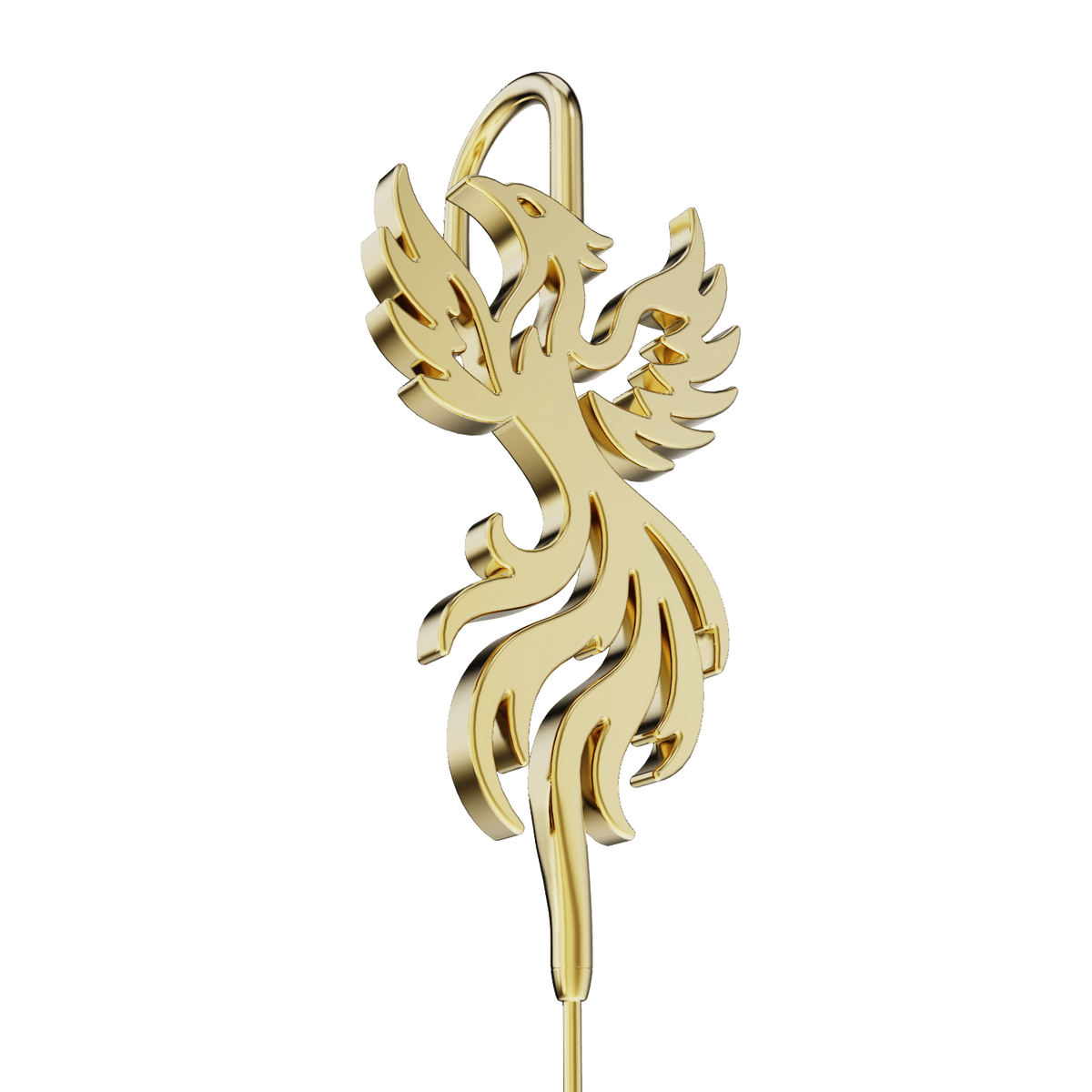Rising Phoenix ear cuff, detail of the design