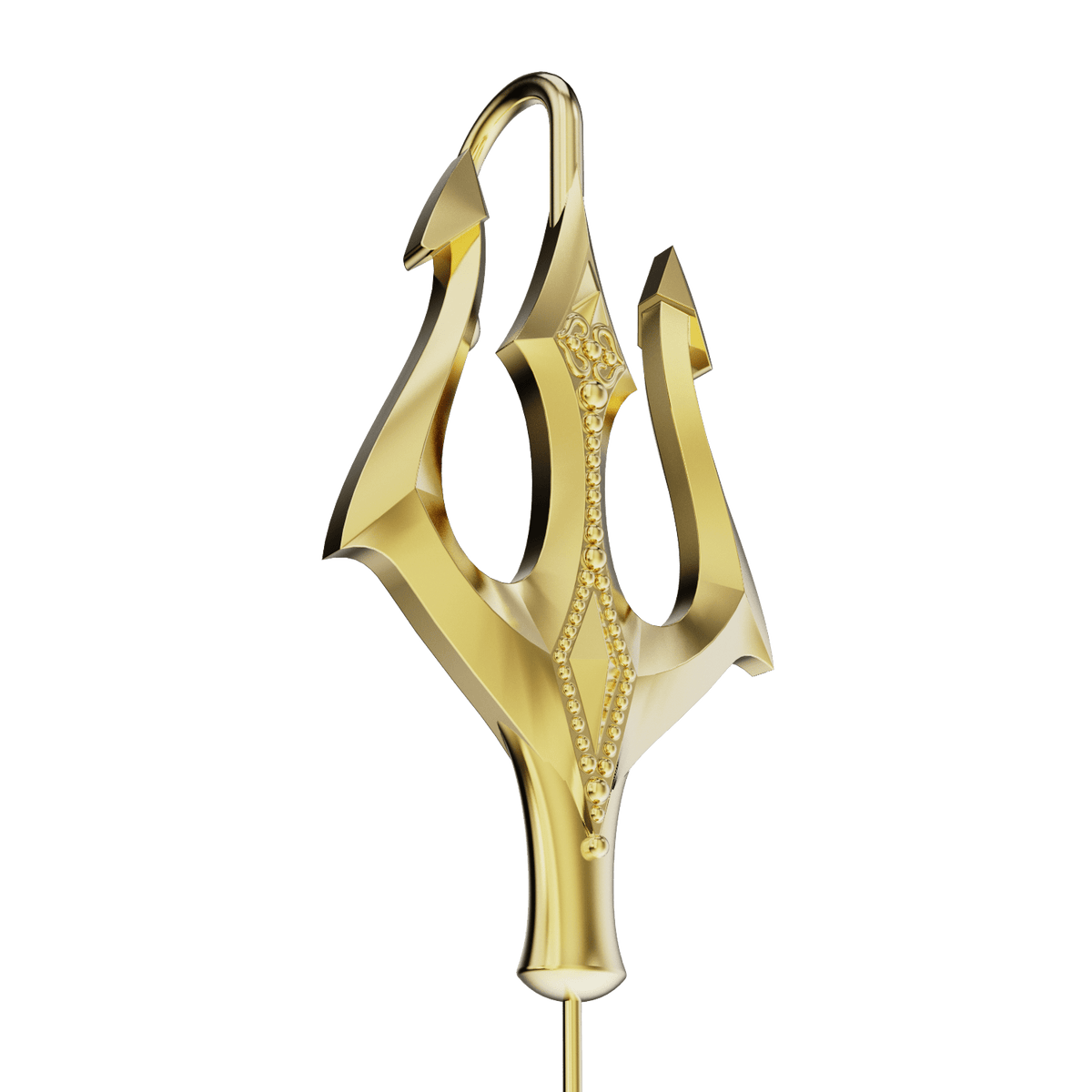 Poseidon's Trident ear cuff, detail of the design