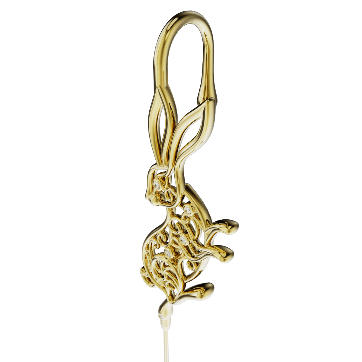 Leaping Hare ear cuff, detail of the design