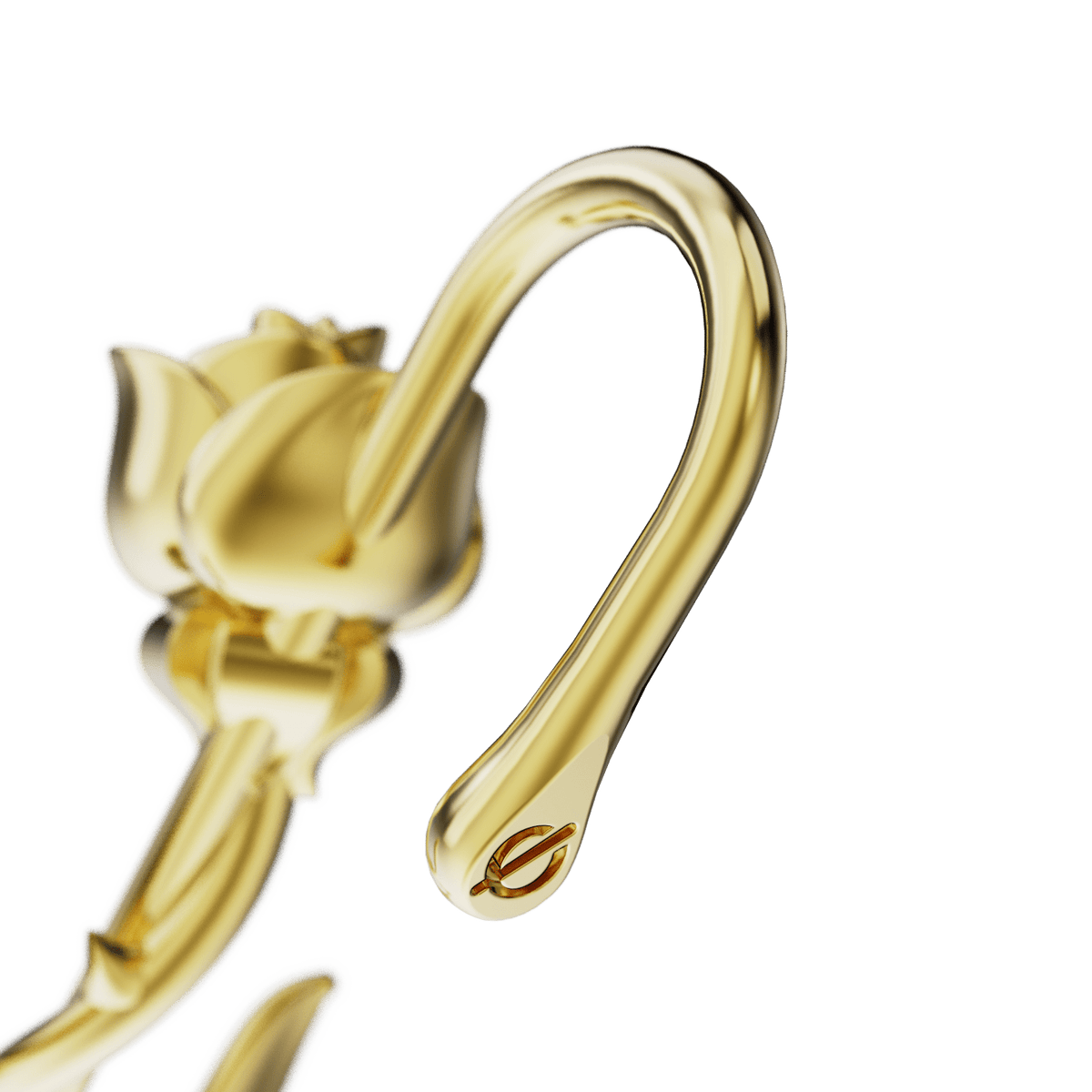 Radiant Rose ear cuff, detail of the design