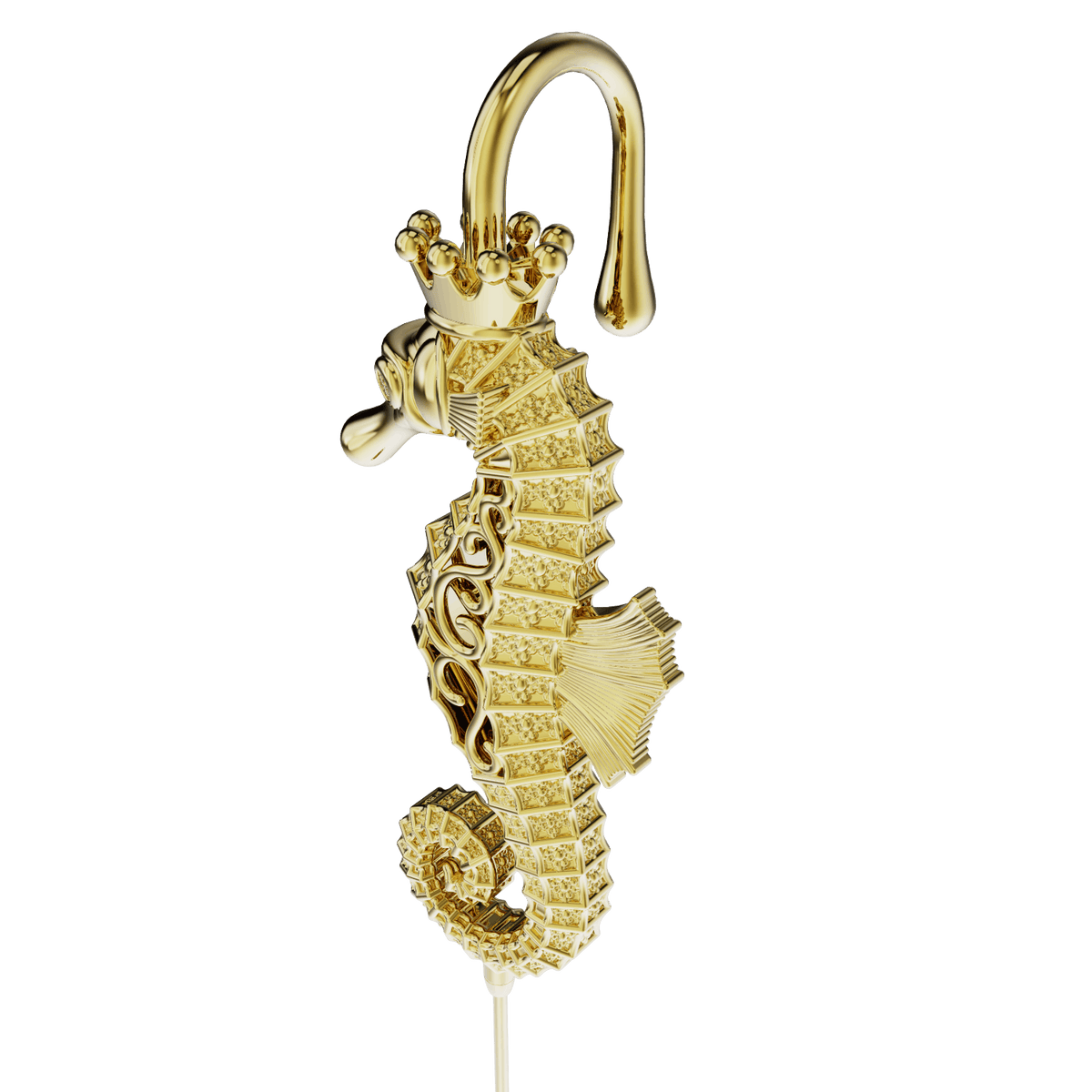 Imperial Seahorse ear cuff, detail of the design