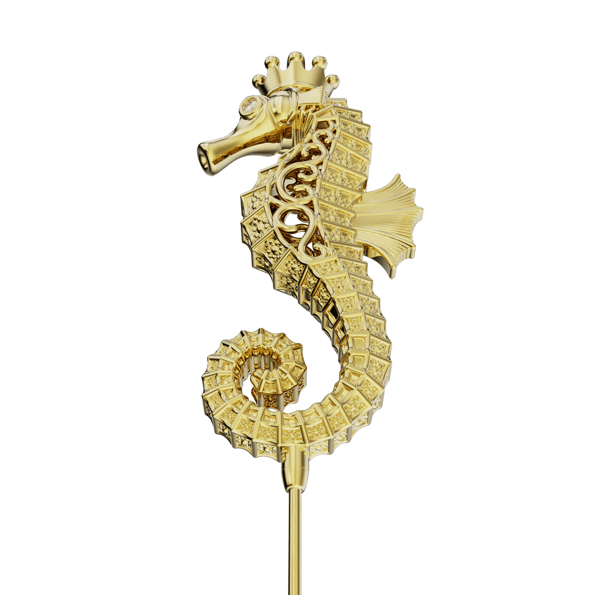 Imperial Seahorse ear cuff, detail of the design