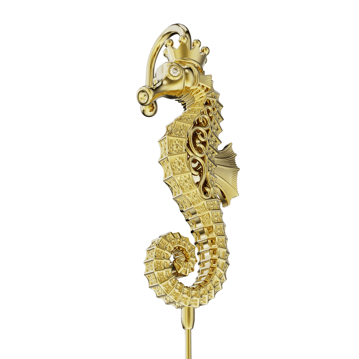 Imperial Seahorse ear cuff, detail of the design