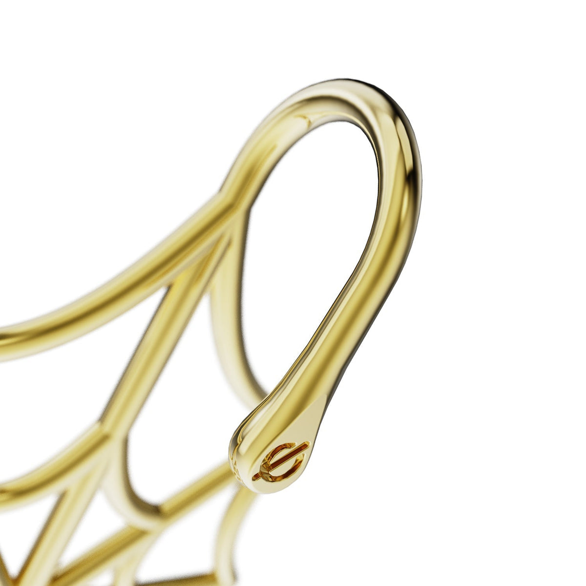 Silky Web ear cuff, detail of the design