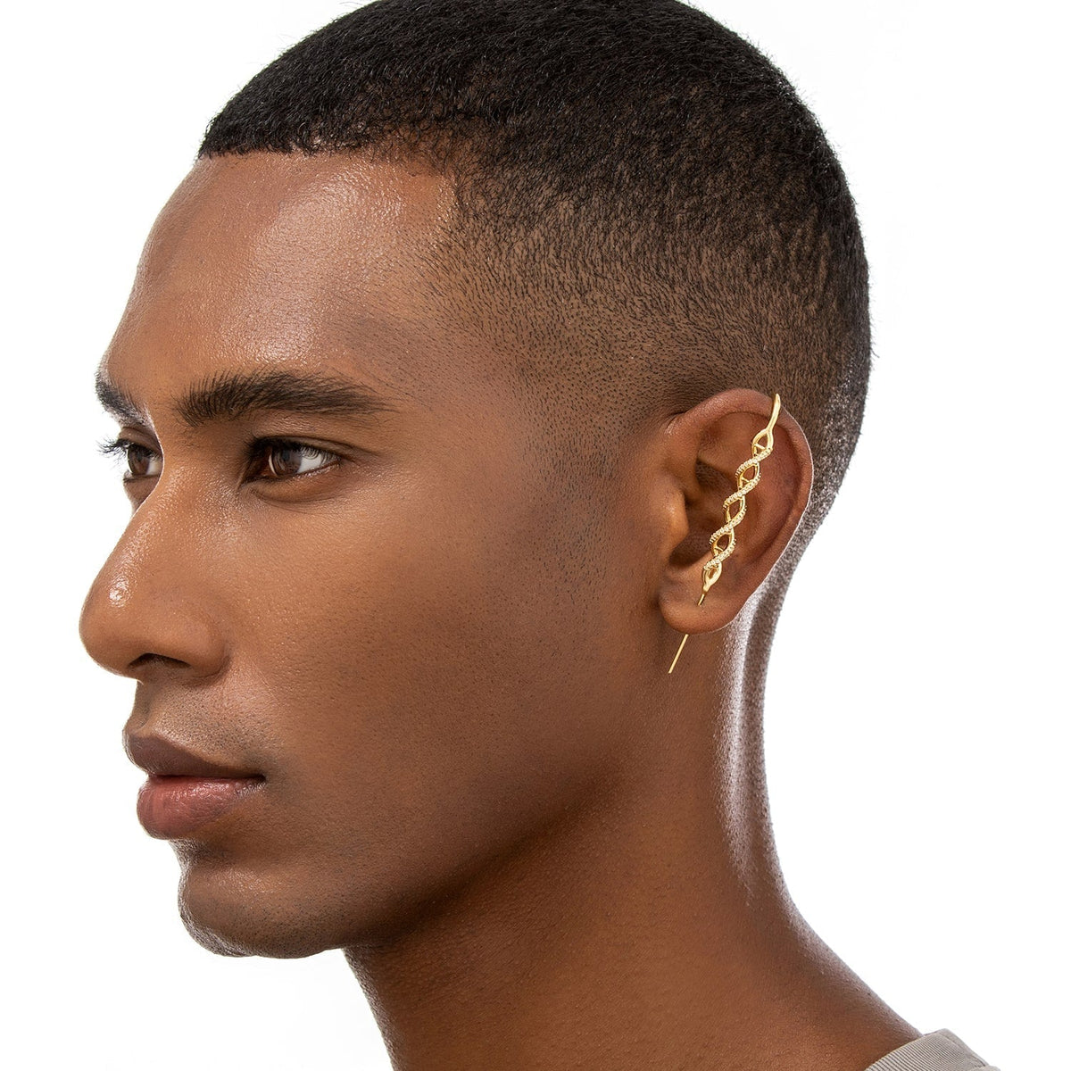 In My DNA ear cuff worn on the ear, profile view