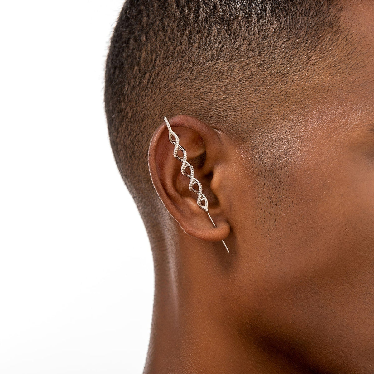 In My DNA ear cuff worn on the ear, profile view