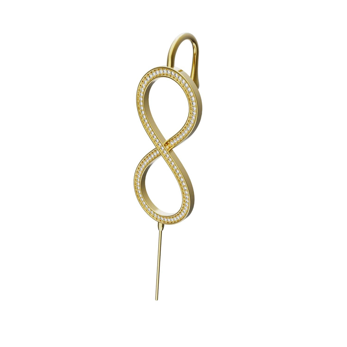 Infinity ear cuff in gold, single