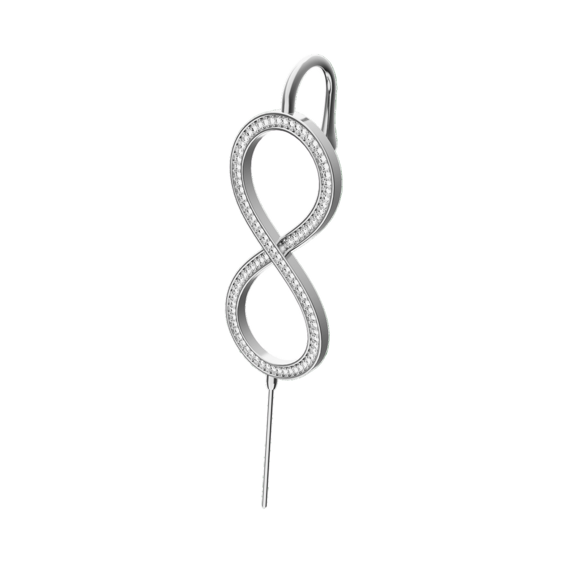 Infinity ear cuff in silver, single