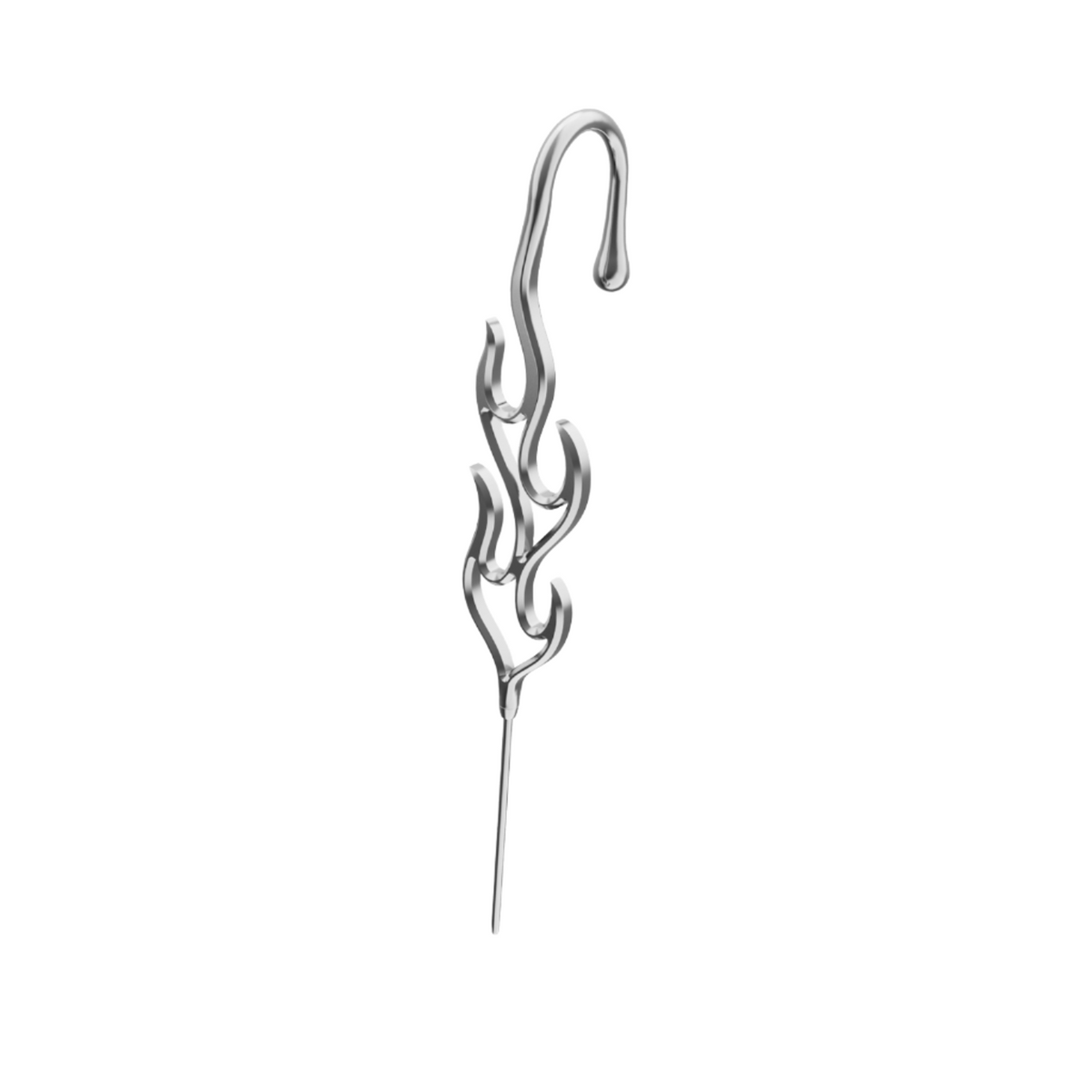 Inner Fire ear cuff in silver, single