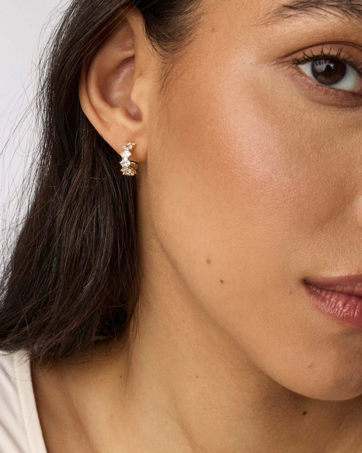 Avaline Cailin Gold October Huggie Earrings