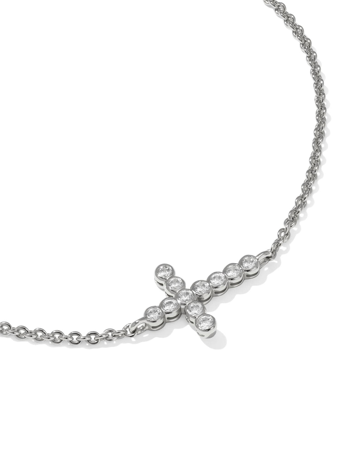 Avaline Cross Gold Crystal Delicate Chain Bracelet