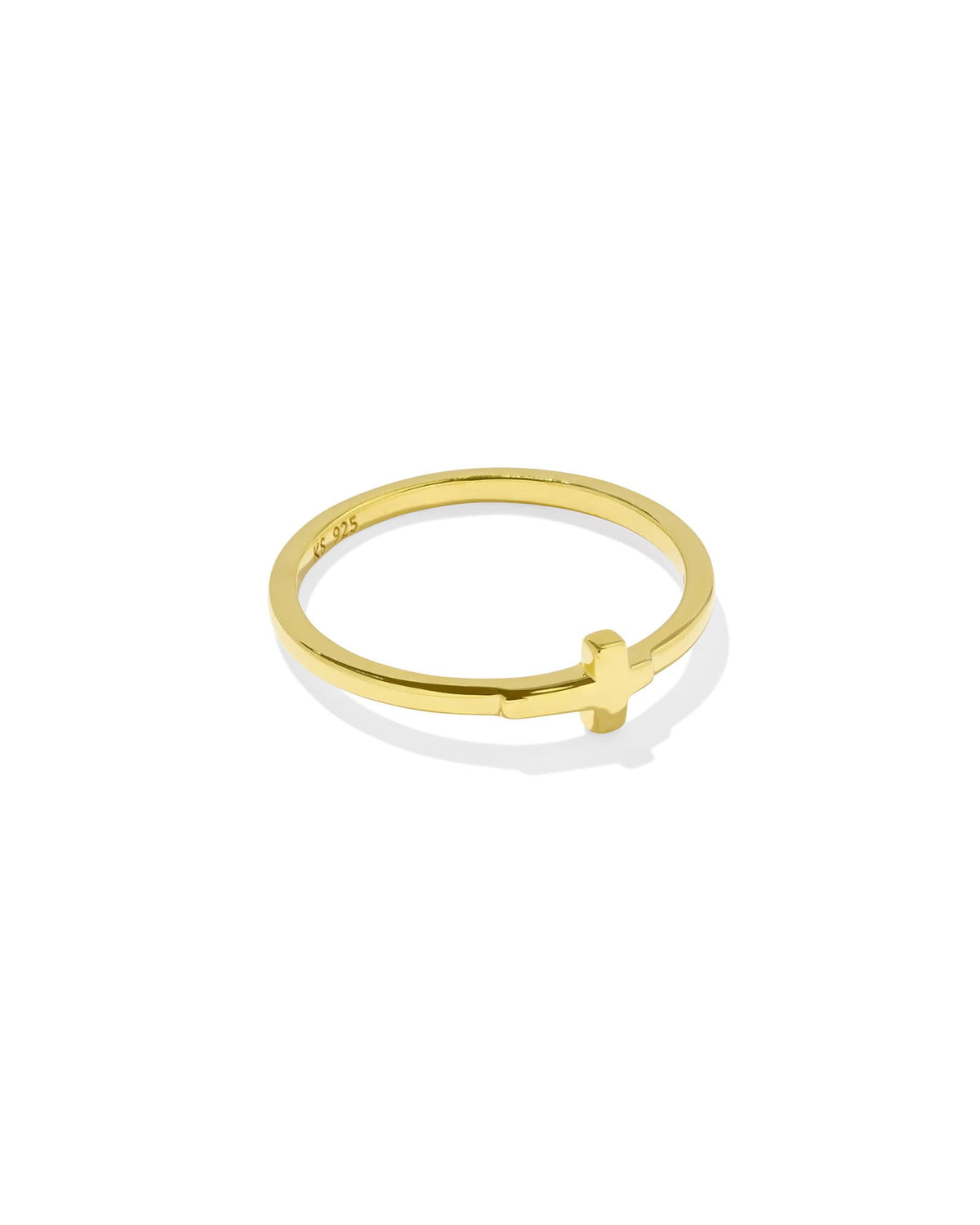 Avaline Cross Inline Band Ring in 18k Gold Vermeil