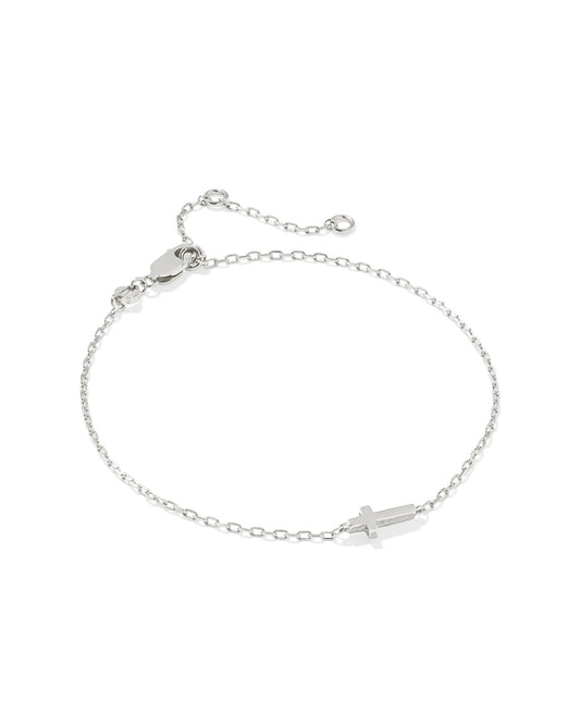 Avaline Cross Inline Bracelet in 18k Gold Vermeil