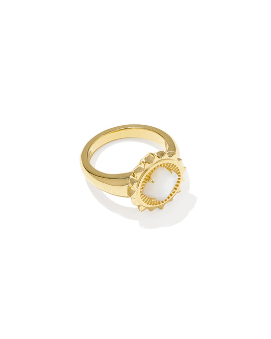 Avaline Dira Sun 18k Gold Vermeil Stone Ring