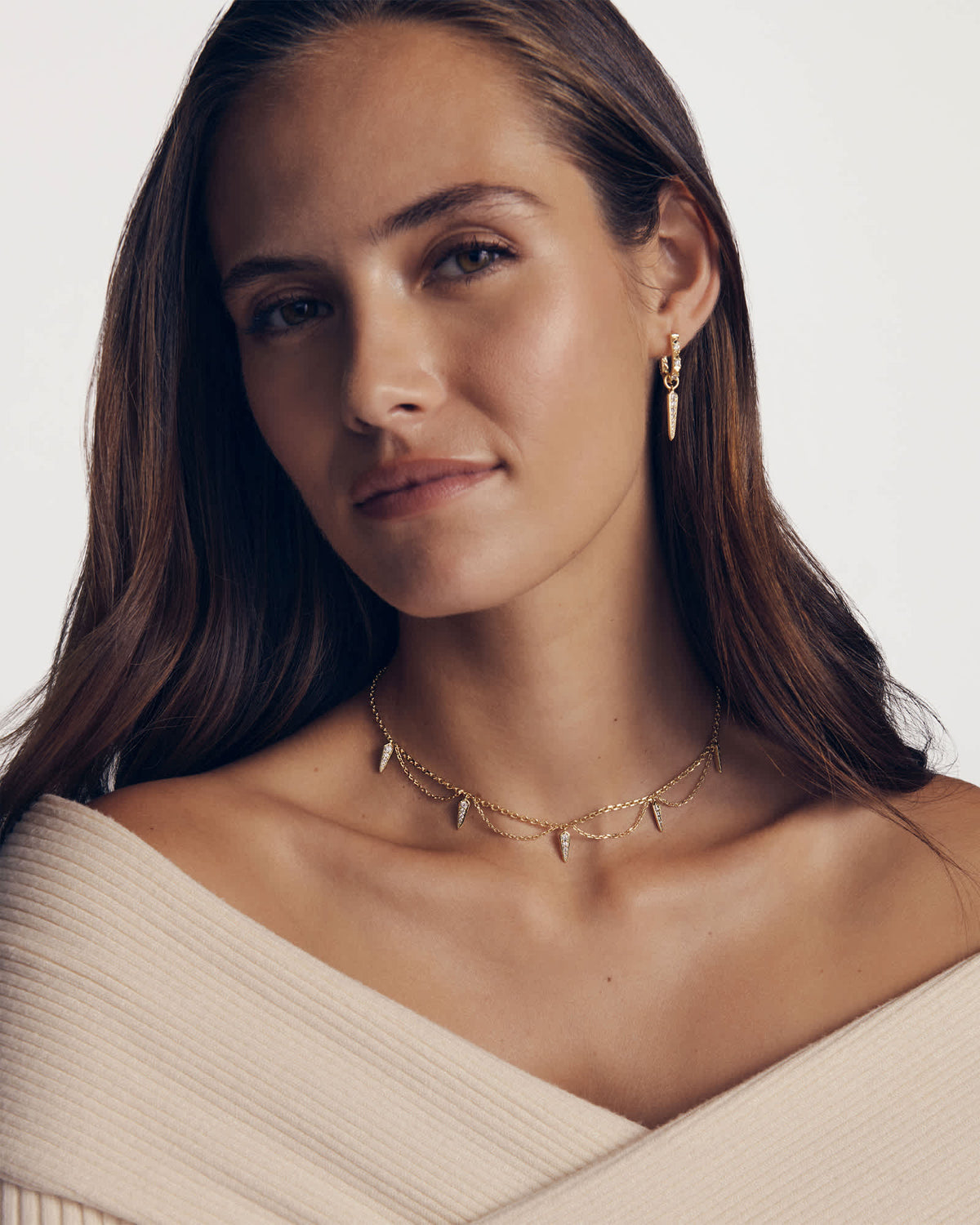 Avaline Fate Gold Charm Huggie Earrings