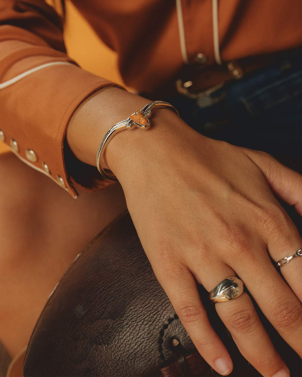Avaline Longhorn Gold Cuff Bracelet